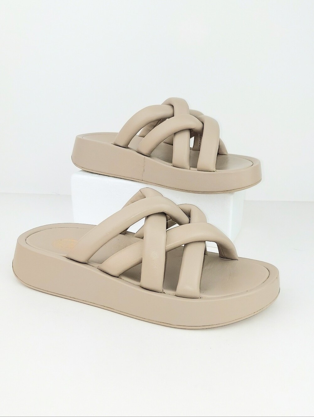ASH Vanessa Napa Platform Taupe Sandals EU 37